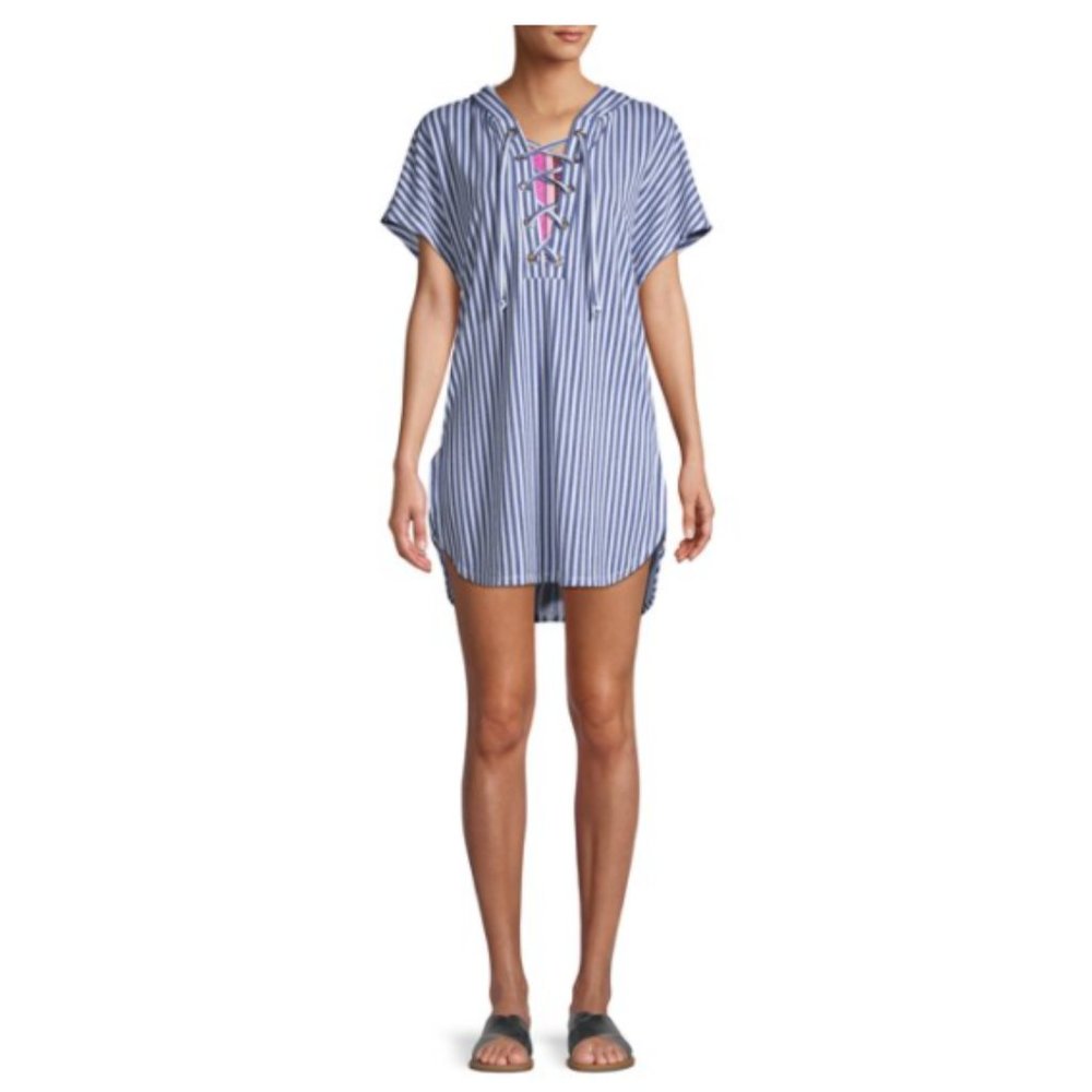 Time & Tru Lace Up Coverup